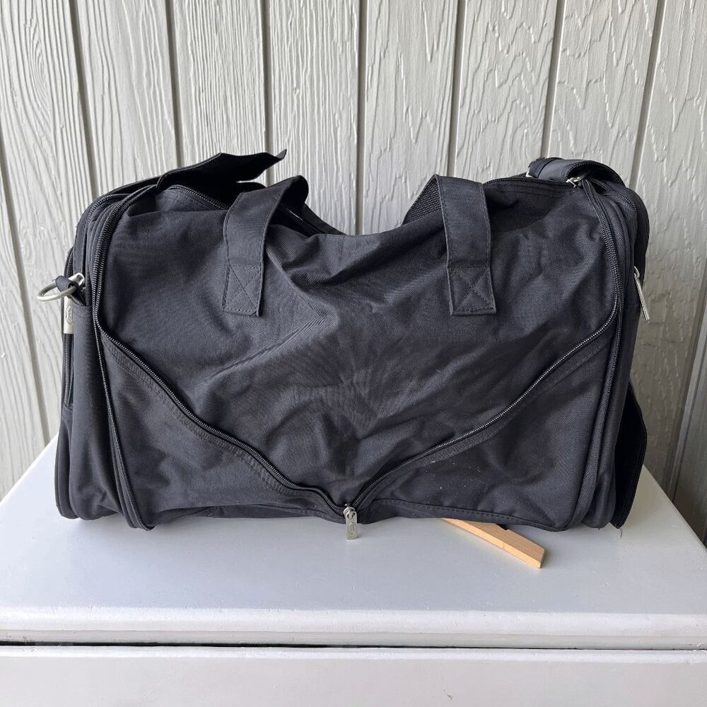 Land Rover Black Collapsible Duffel Tote Travel Bag with Shoulder Strap - Picture 2 of 11